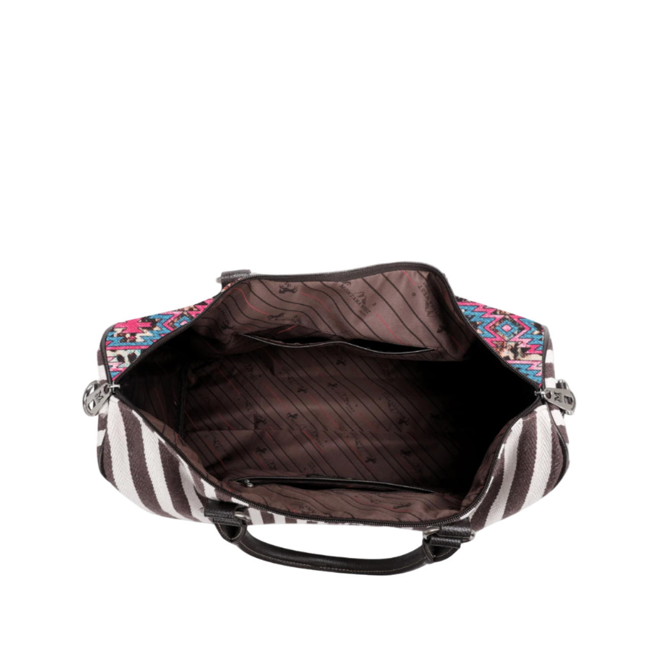 Montana West Aztec Cowhide Print Weekender Bag
