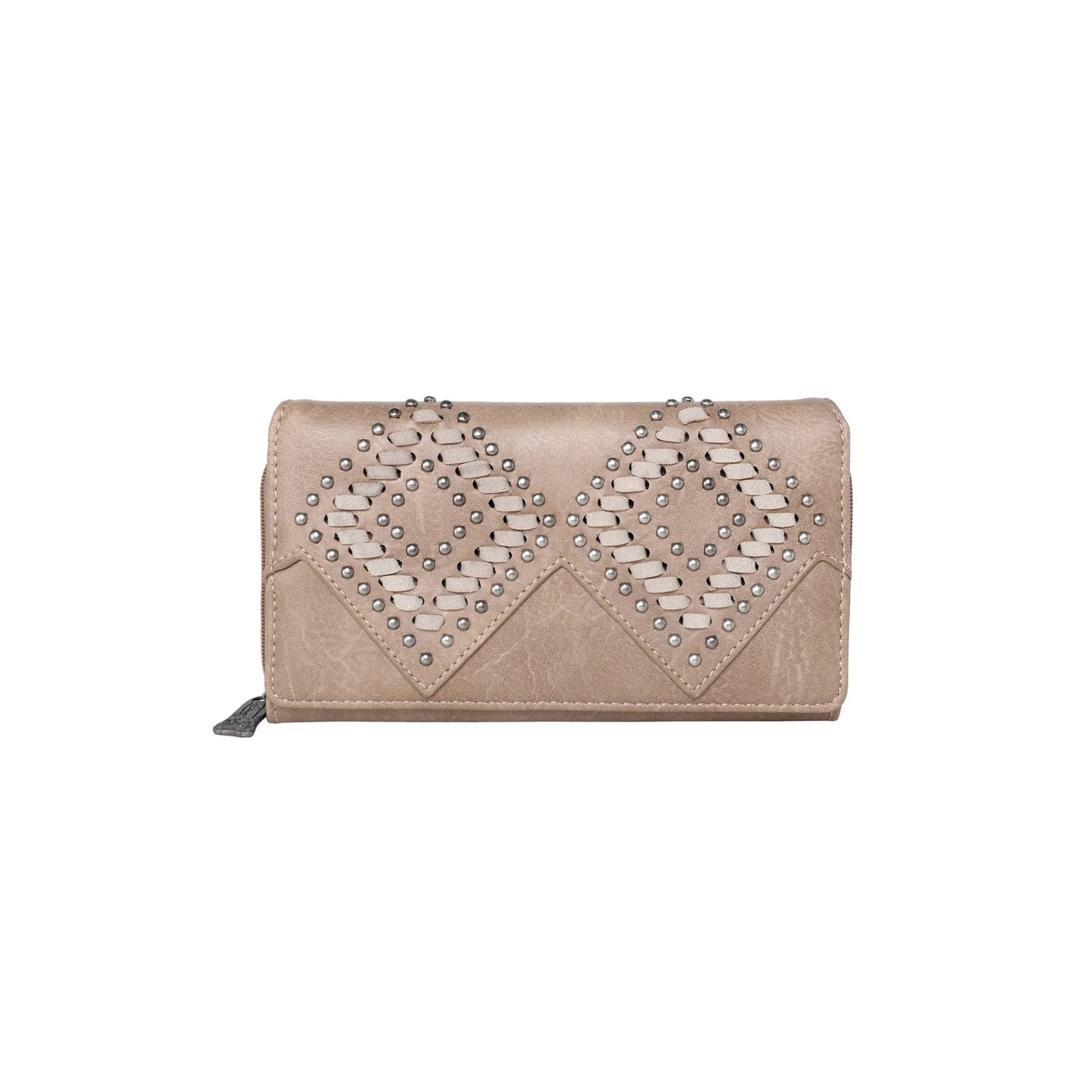 Trinity Ranch Leather Stitch Collection Wallet Khaki