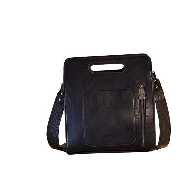 Trinity Ranch Floral Tooled Concealed Carry Crossbody Bag Black