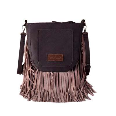 Trinity Ranch Hair-On Cowhide Fringe Crossbody Bag Coffee