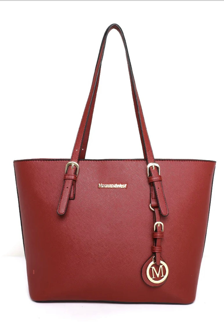 Montana West Concealed Carry Twin Set Basic Tote Red
