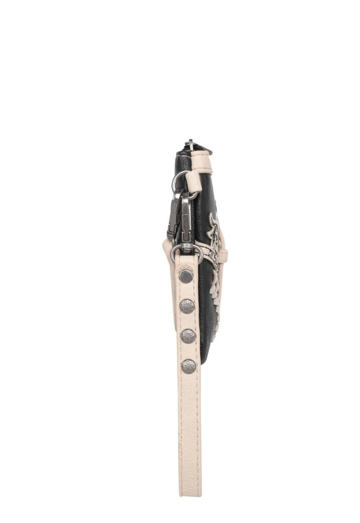 Montana West Cut-Out /Buckle Collection Clutch/Crossbody Black