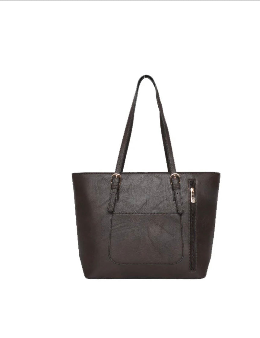 Montana West 3PCs Set Tote, Crossbody, Wallet Black