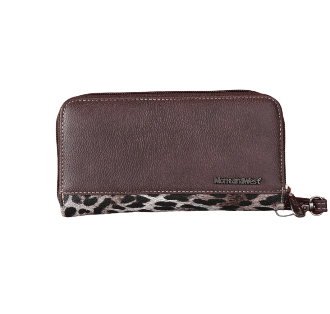 Montana West Leopard Print Collection Wallet Coffee