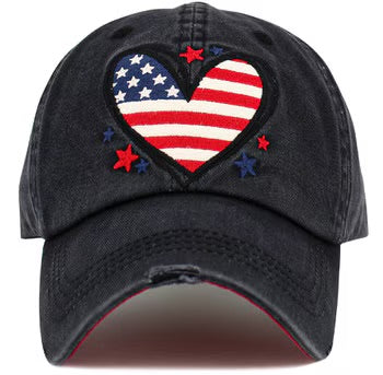 Heart Flag Vintage Ball Cap