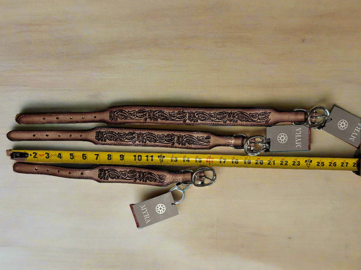 Cow Dog Trail Hand-tooled Dog Collar