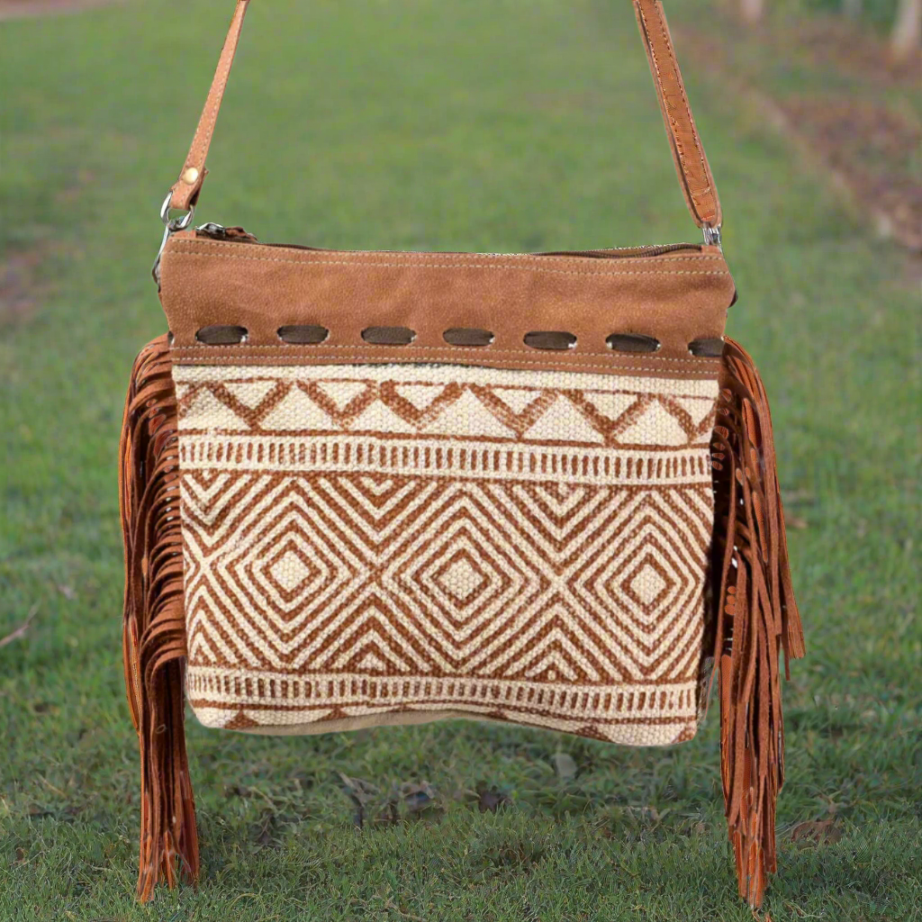 Ohlay Crossbody Upcycled Canvas Brown/Cream