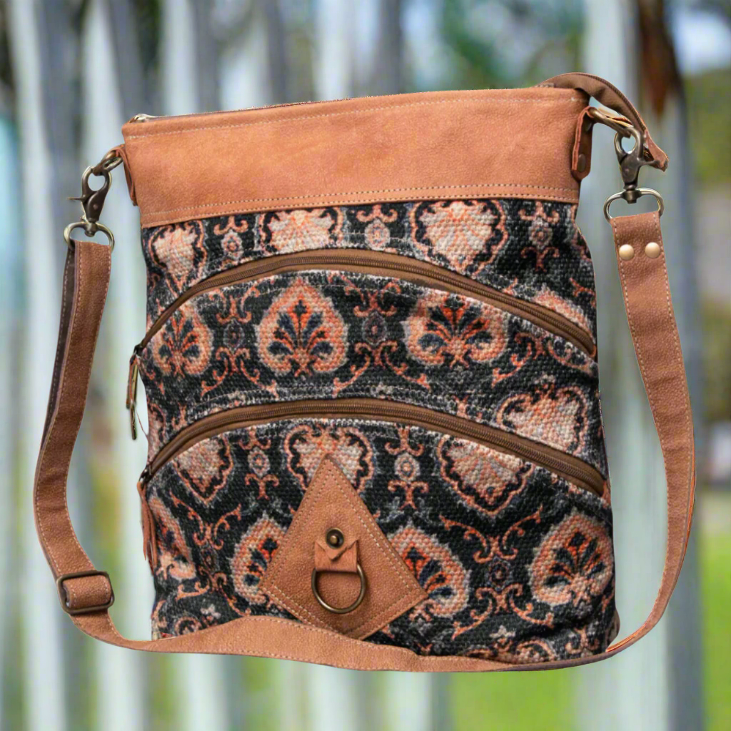Ohlay Crossbody Leather & Canvas Multi-Print
