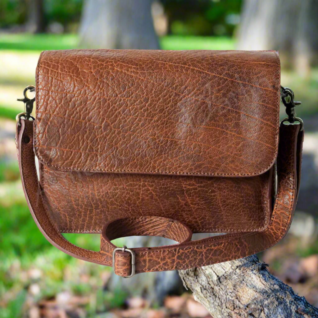 American Darling Crossbody Distressed Brown Genuine Leather