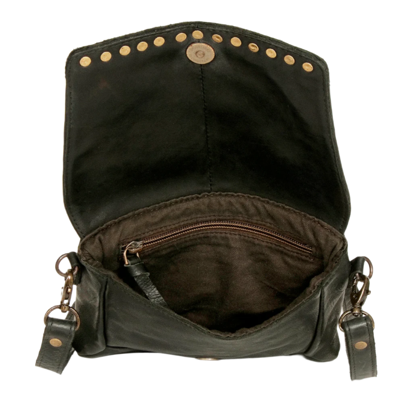 Never Mind Black Crossbody Genuine Leather Black