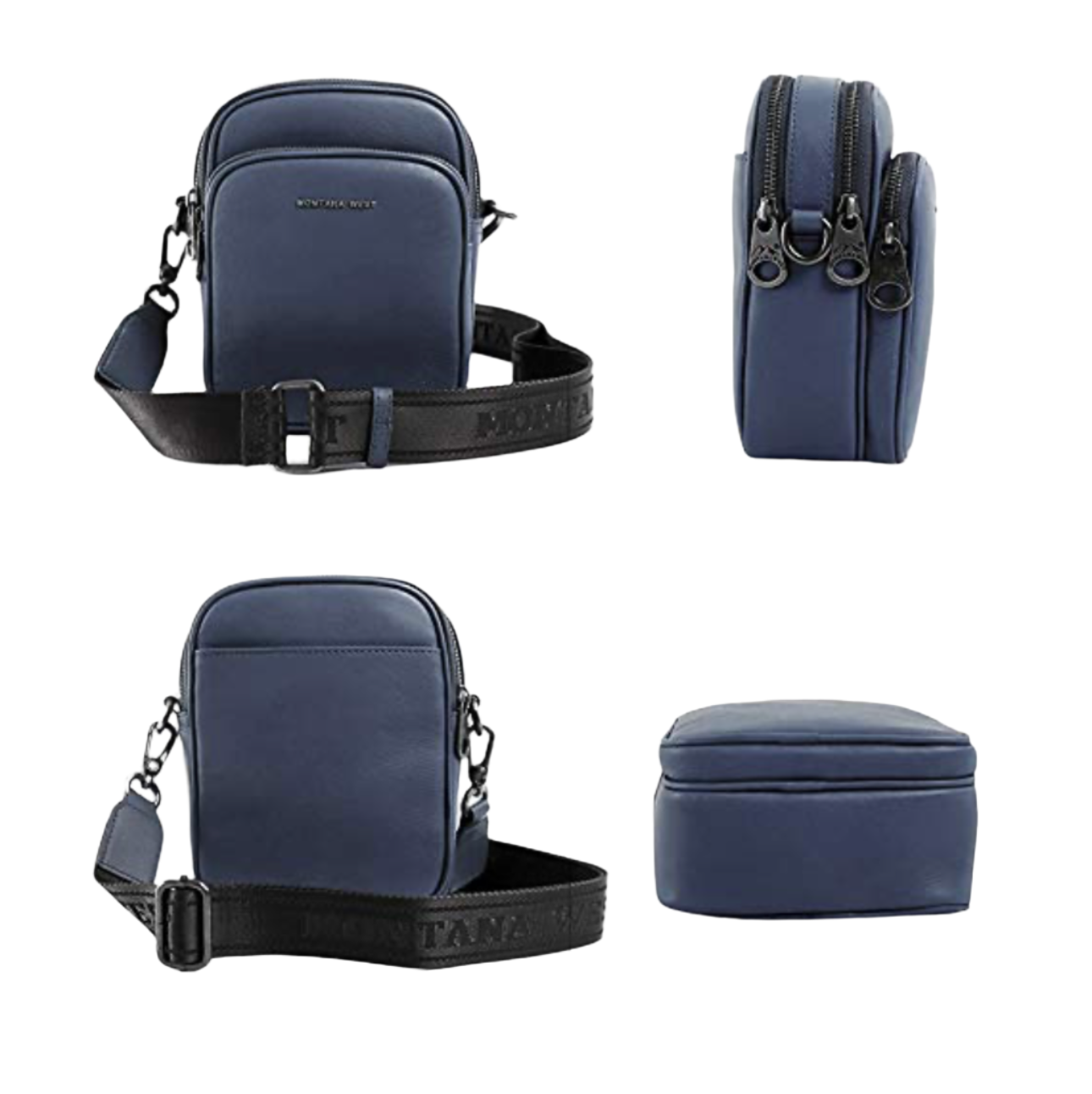 Montana West Genuine Leather Shoulder/Crossbody Bag Navy