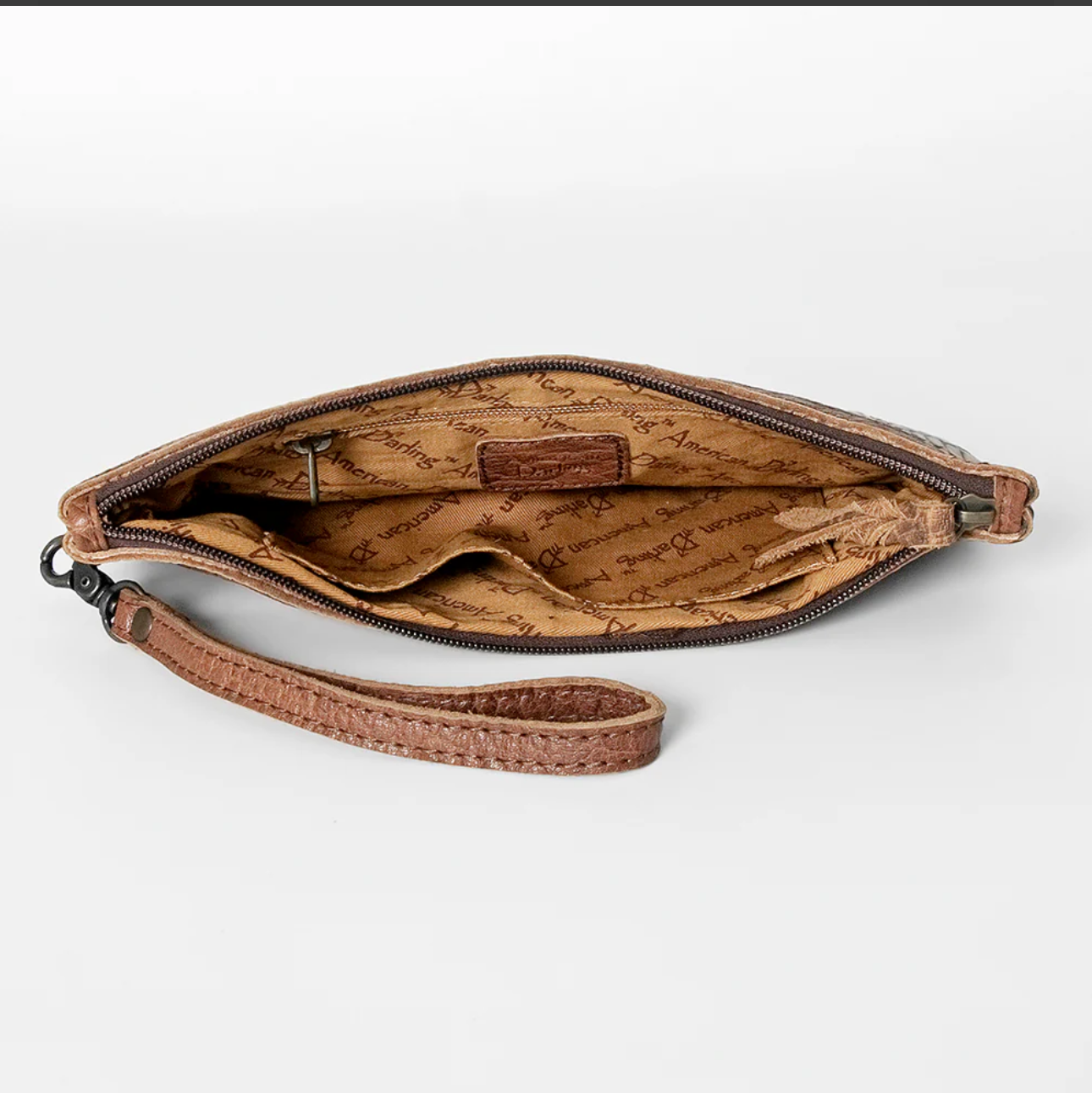 American Darling Leather Wristlet Crocodile Print