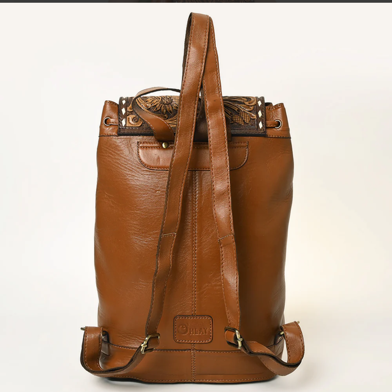 Ohlay Hand Tooled Leather Backpack