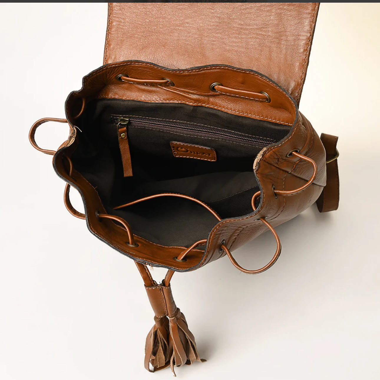 Ohlay Hand Tooled Leather Backpack