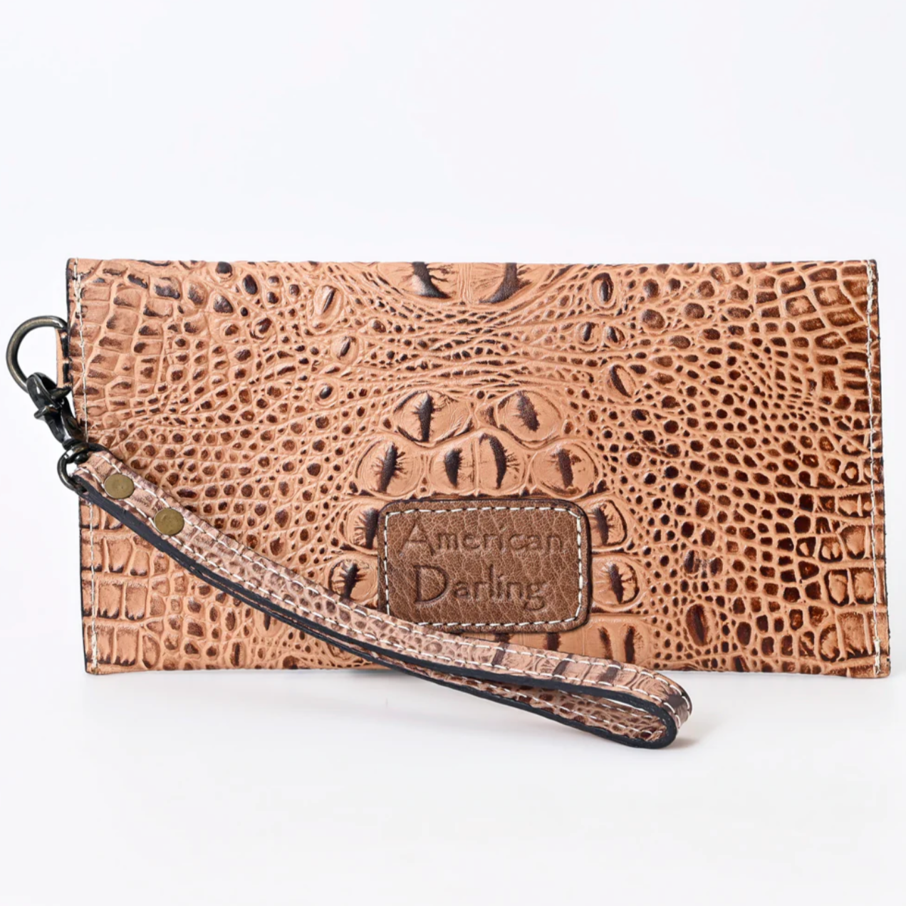 American Darling Crocodile Embossed Wristlet