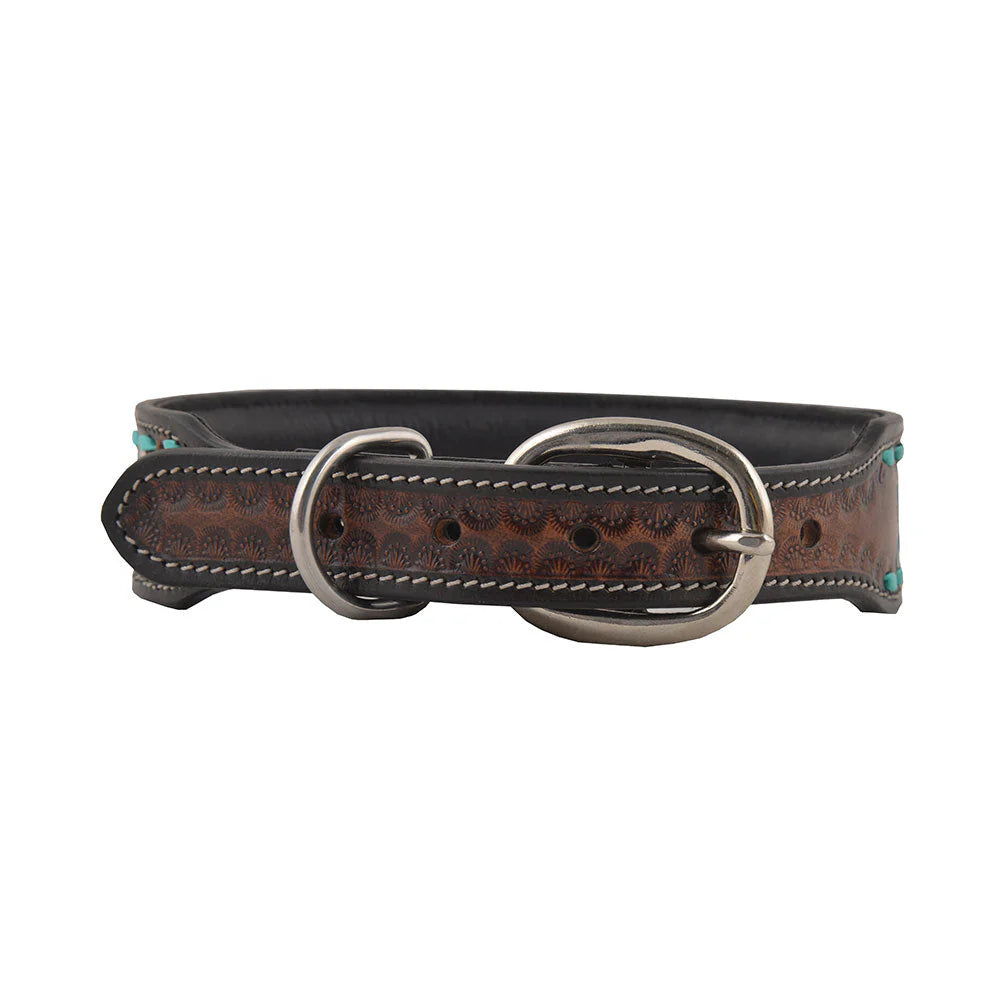 Scenic Hand-Tooled Dog Collar