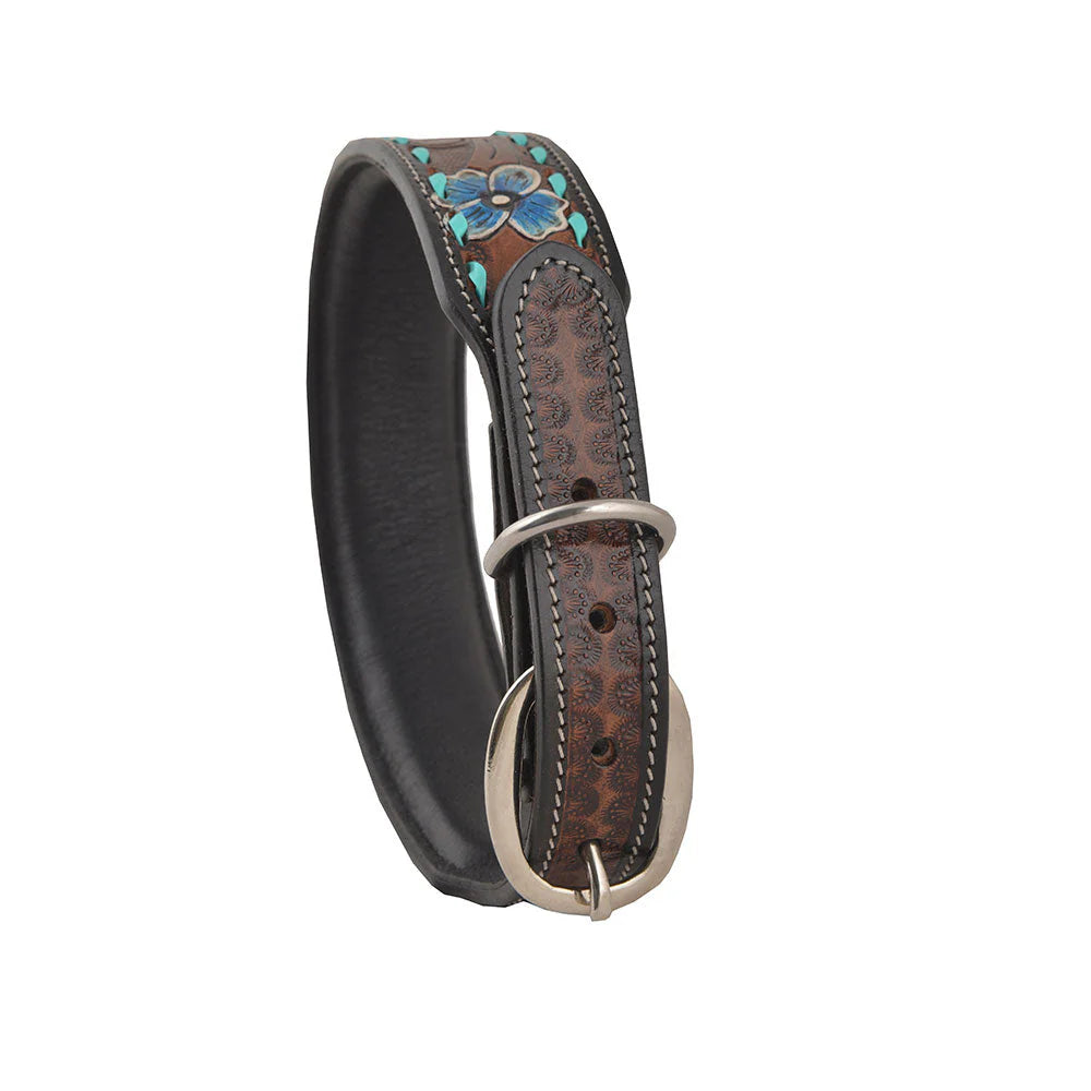 Scenic Hand-Tooled Dog Collar