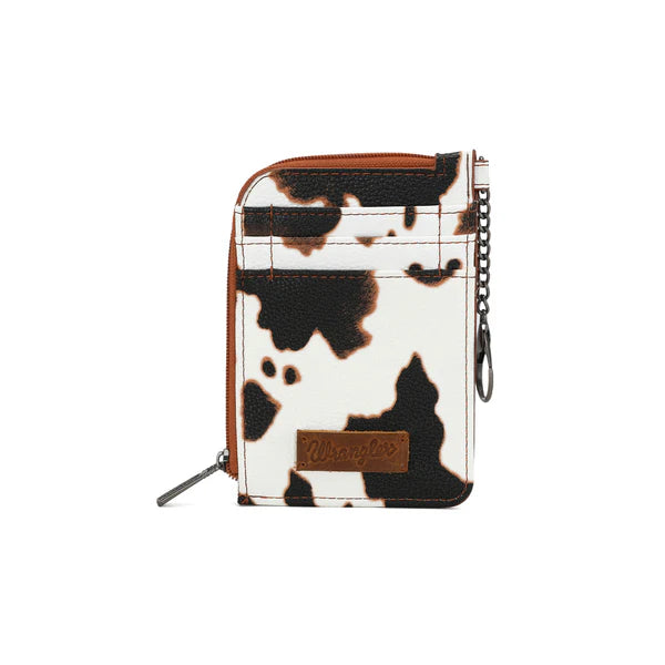 Wrangler Cow Print Mini Zip Card Case