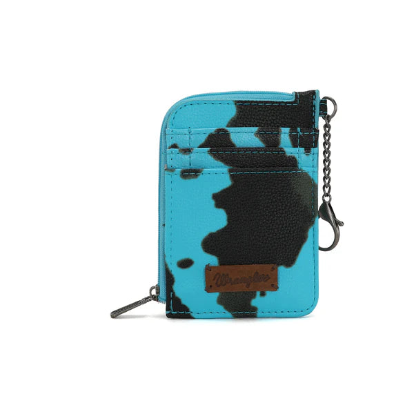 Wrangler Cow Print Mini Zip Card Case