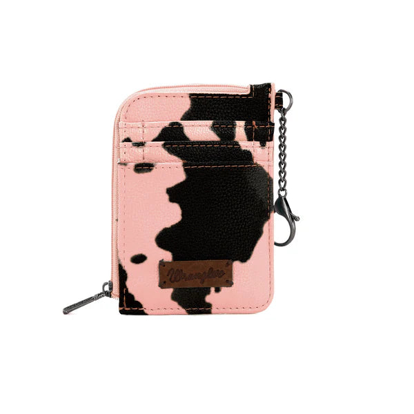 Wrangler Cow Print Mini Zip Card Case