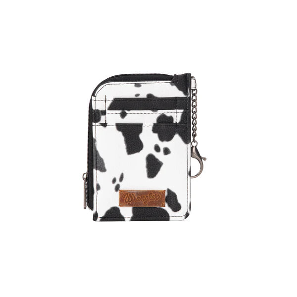 Wrangler Cow Print Mini Zip Card Case