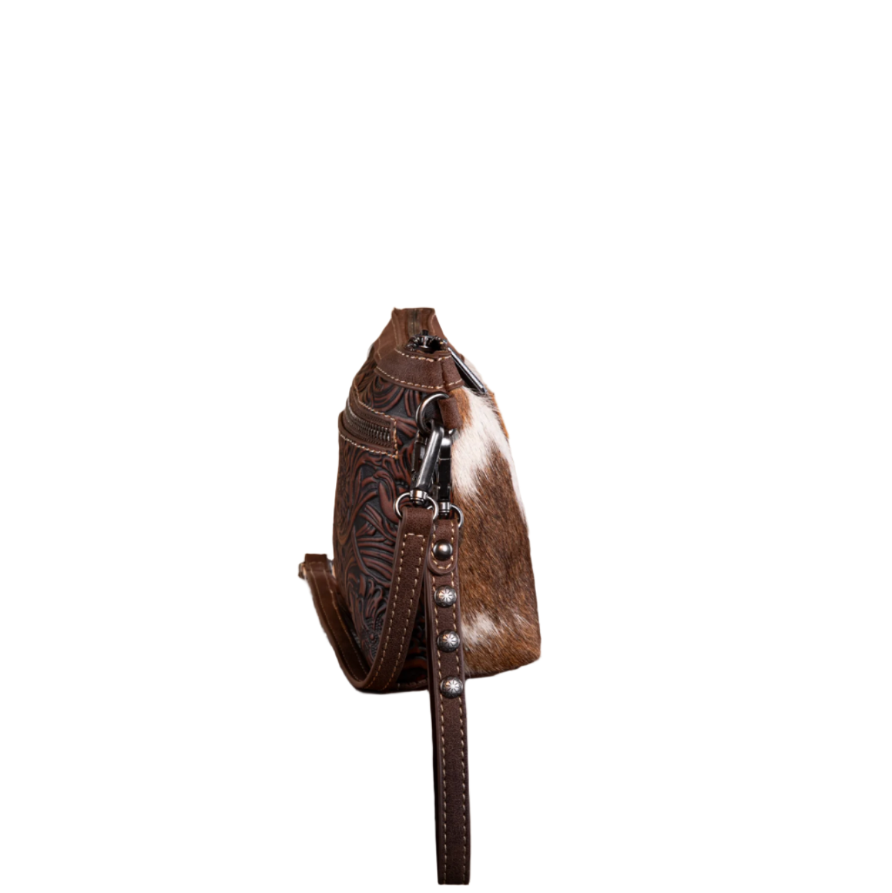 Wrangler Genuine Hair-On Cowhide Crossbody - Coffee