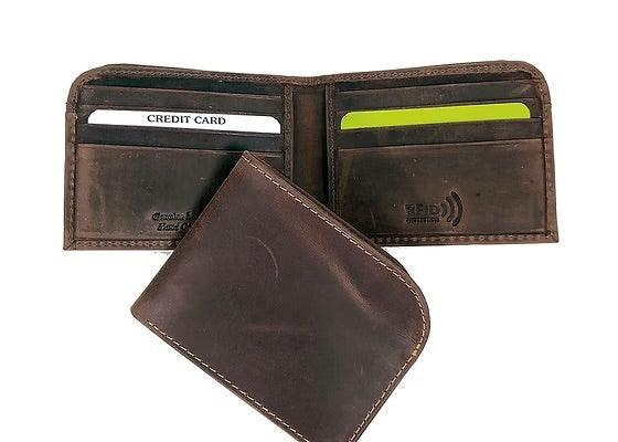 Men's Leather RFID Bifold Rnd Wallet
