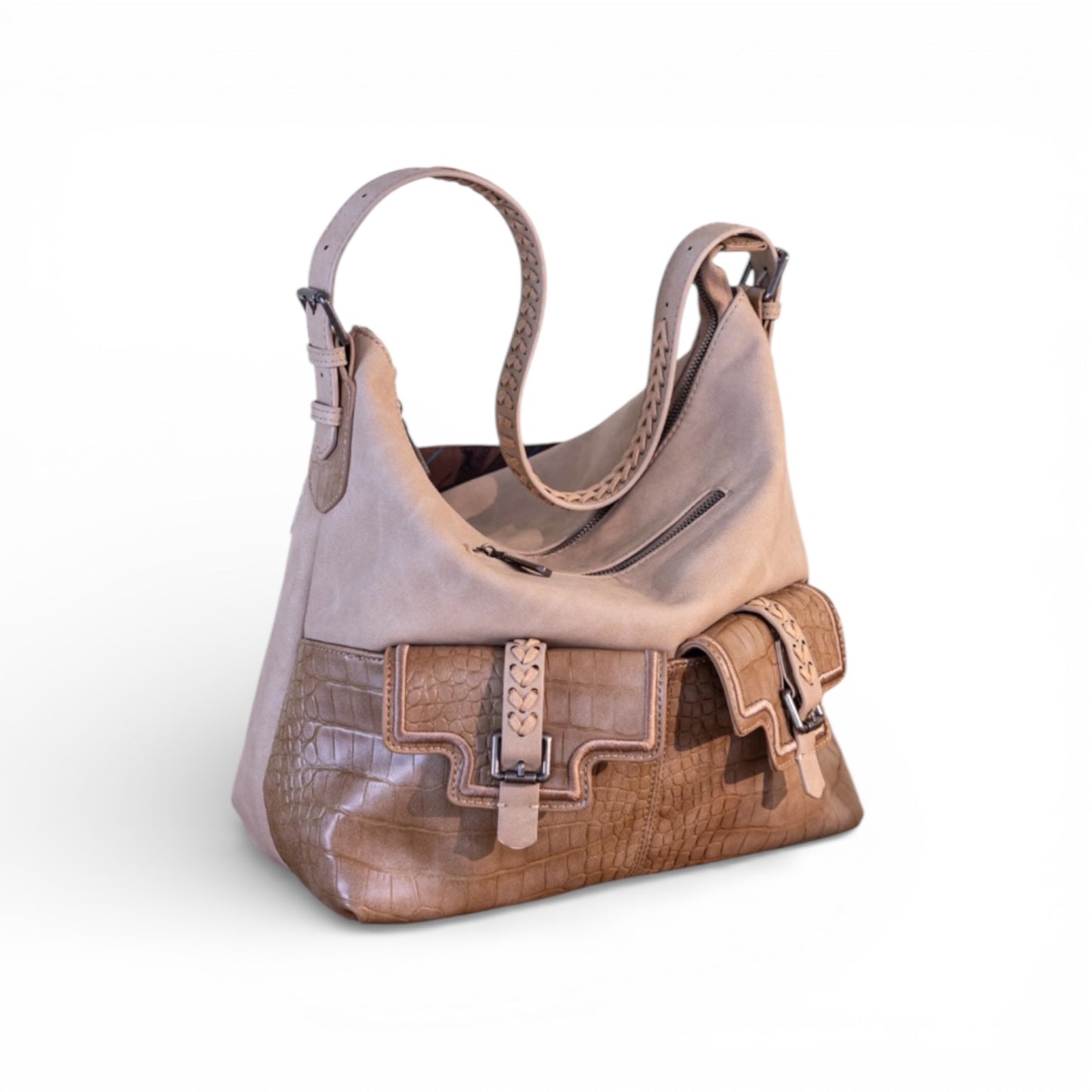 Montana West Croc Print Concealed Carry Hobo