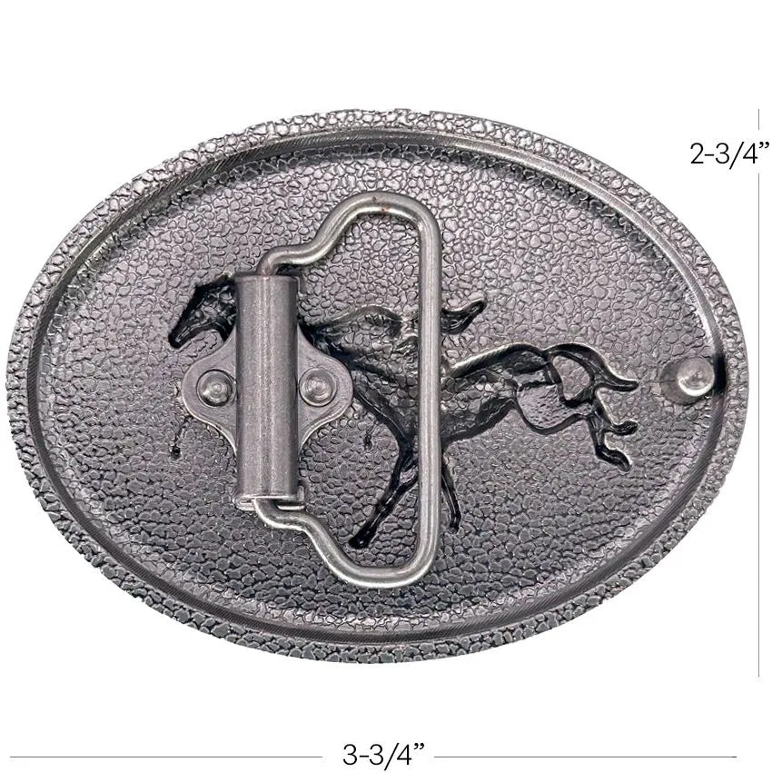 Running Horses with Turquoise Buckle