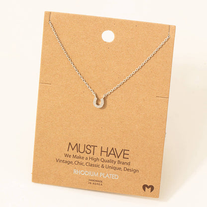 Gold Dipped Mini Horseshoe Pendant Necklace