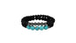 Turquoise/Hematite & Matte Black Obsidian (Two Bracelet Set)