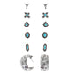 Western 6-Pair Assorted Stud & Hoop Steer Earring Set