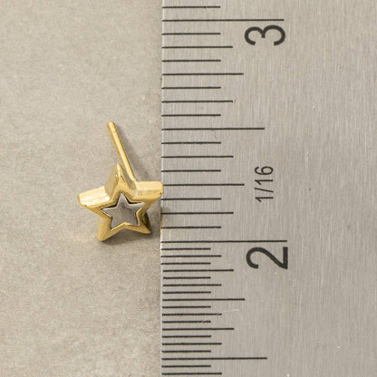 18K Gold Dipped Two Tone Star Stud Earrings