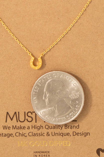 Gold Dipped Mini Horseshoe Pendant Necklace