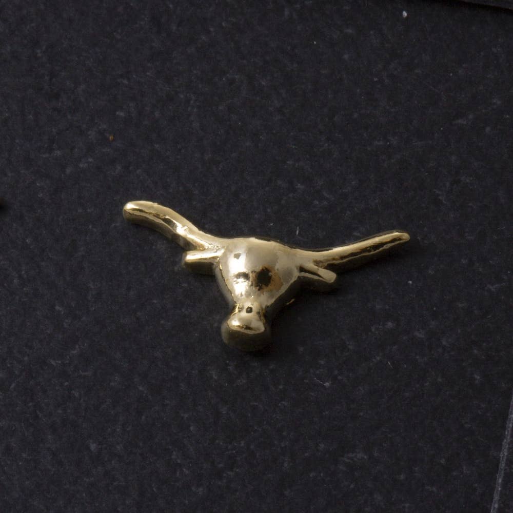 Sterling Silver Dipped Longhorn Stud Earrings