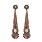 Western Turquoise Stone Long Drop Earrings