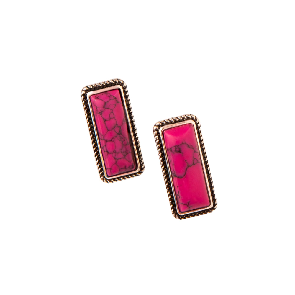 Western Turquoise Bar Post Earrings