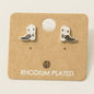 Gold Dipped Epoxy Cowboy Boots Stud Earrings