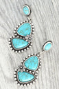 Western Asymmetrical Turquoise Post Earrings