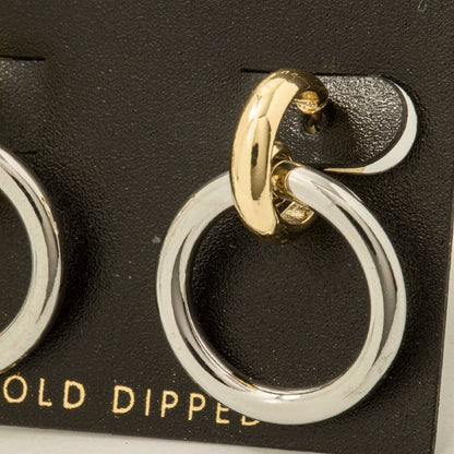 Gold Dipped Two Tone Hoop Earrings