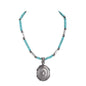 Navajo Pearl Beaded Oval Concho Pendant Necklace
