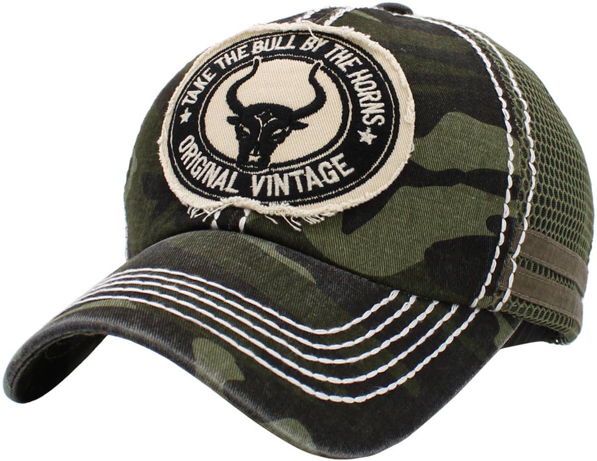 Bull Vintage Meshback Ball Cap