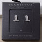 Sterling Silver Dipped Pave Cz Boot Stud Earrings