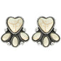 Western Semi Precious Stone Heart Earrings
