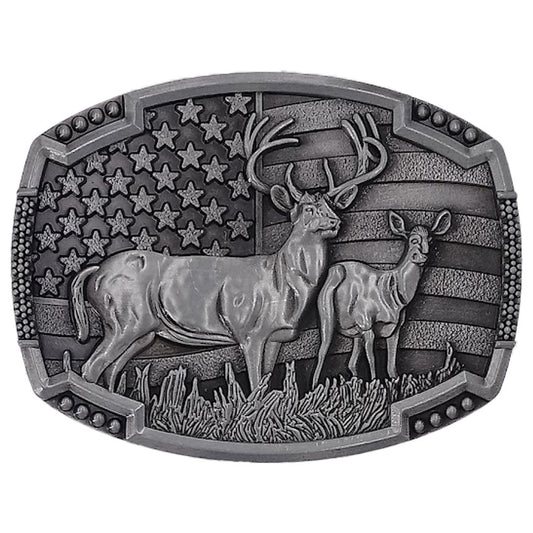 Deer USA Flag Buckle