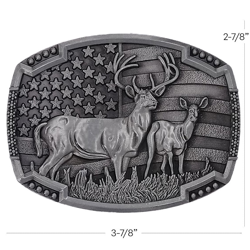 Deer USA Flag Buckle
