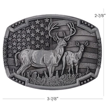Deer USA Flag Buckle