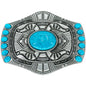 Turquoise Beaded Western Belt Buckle