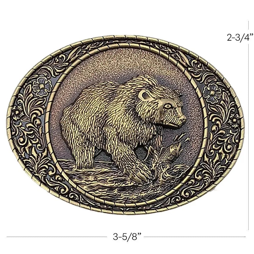 Fishing Bear Belt Buckle