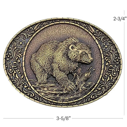 Fishing Bear Belt Buckle